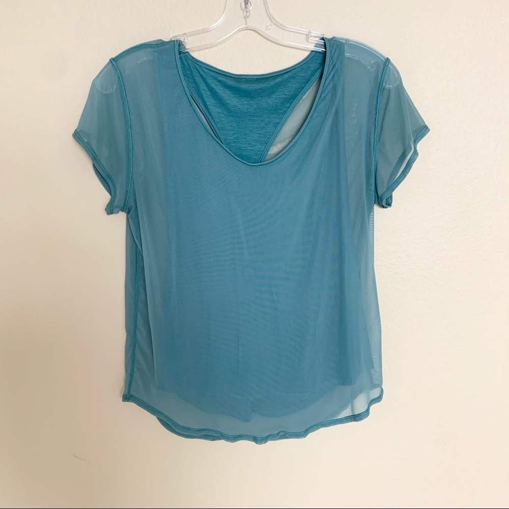 LULULEMON Razor back Tank with sheer overlay tee